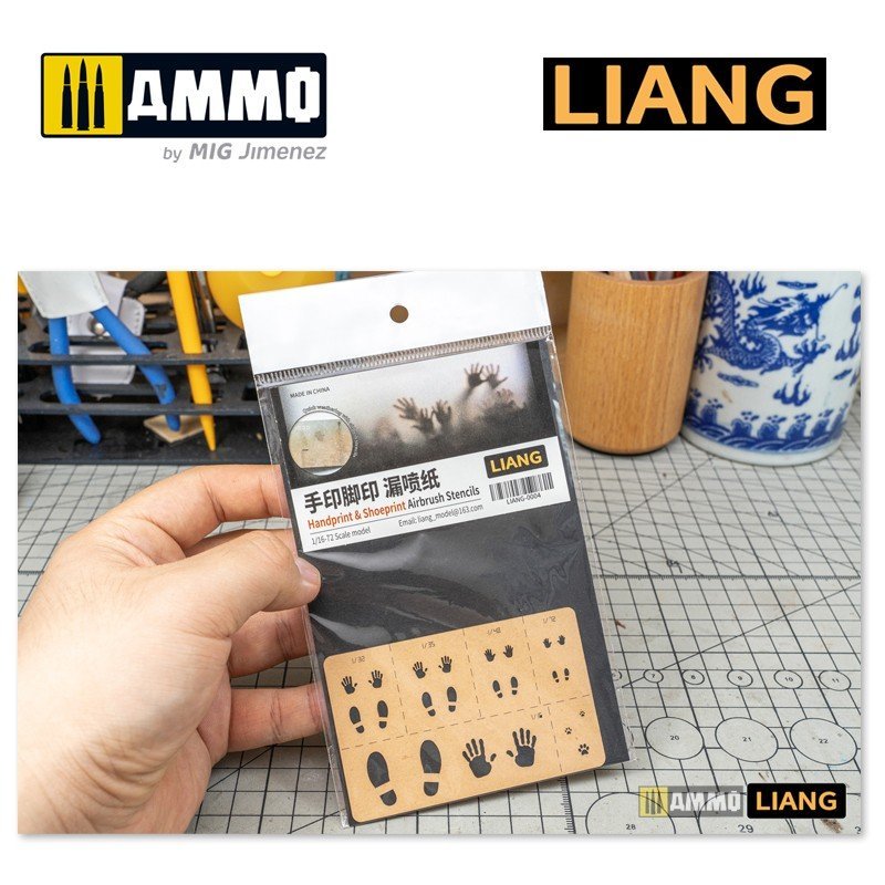 Pochoirs aérographe Liang 0004 pour empreintes de mains et de chaussures – image 2