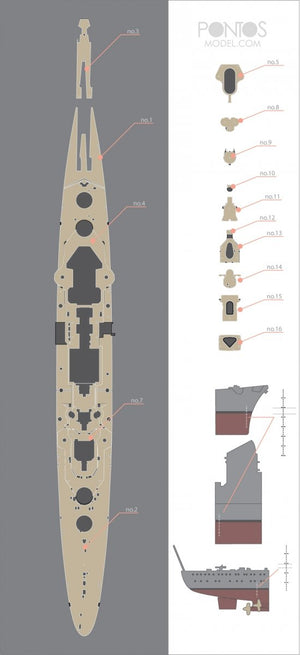 Pontos 35018WD1 DKM Hipper Ensemble de pont en bois (1/350) – image 3