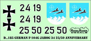 ModelMaker Decals D48185 F-104 Allemand JaboG 34 25/50 Anniversaire 1/48  – image 2
