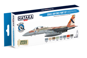 Coffret de peinture Hataka HTK-BS62 pour avions de chasse modernes de l&amp;#39;armée de l&amp;#39;air israélienne (8 x 17 ml).