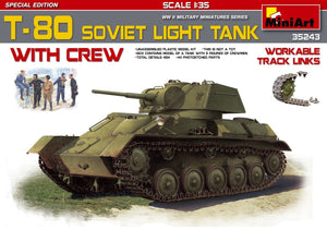 Miniart 35243 T-80 SOVIET LIGHT TANK w/CREW. SPECIAL EDITION 1/35