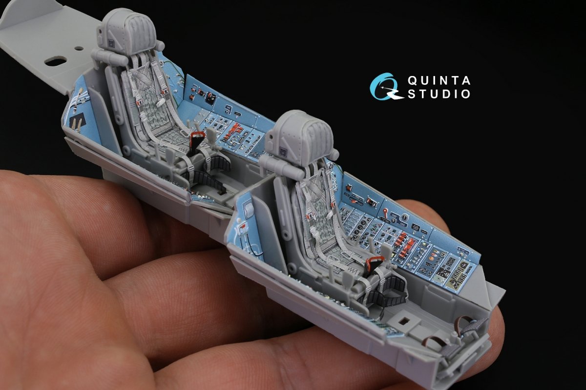 Intérieur imprimé en 3D et coloré sur papier décalcomanie Quinta Studio QD32072 Su-27UB (pour maquette Trumpeter) 1/32 – image 6