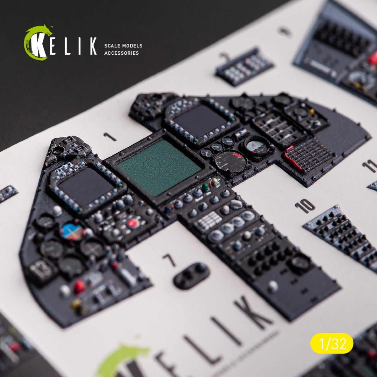 KELIK K32027 F-117A - Décalcomanies 3D pour intérieur de type 1, compatibles avec la maquette Trumpeter au 1/32 – image 4