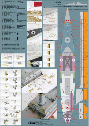 Pontos 37017F1 USS CA-35 Indianapolis 1945 Kit de détails avancé (1/350) – imagen 2