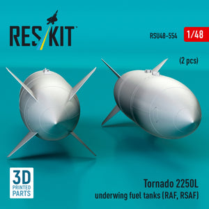 RESKIT RSU48-0554 Tornado 2250L underwing fuel tanks (RAF, RSAF) (2 pcs) (3D Printed) 1/48