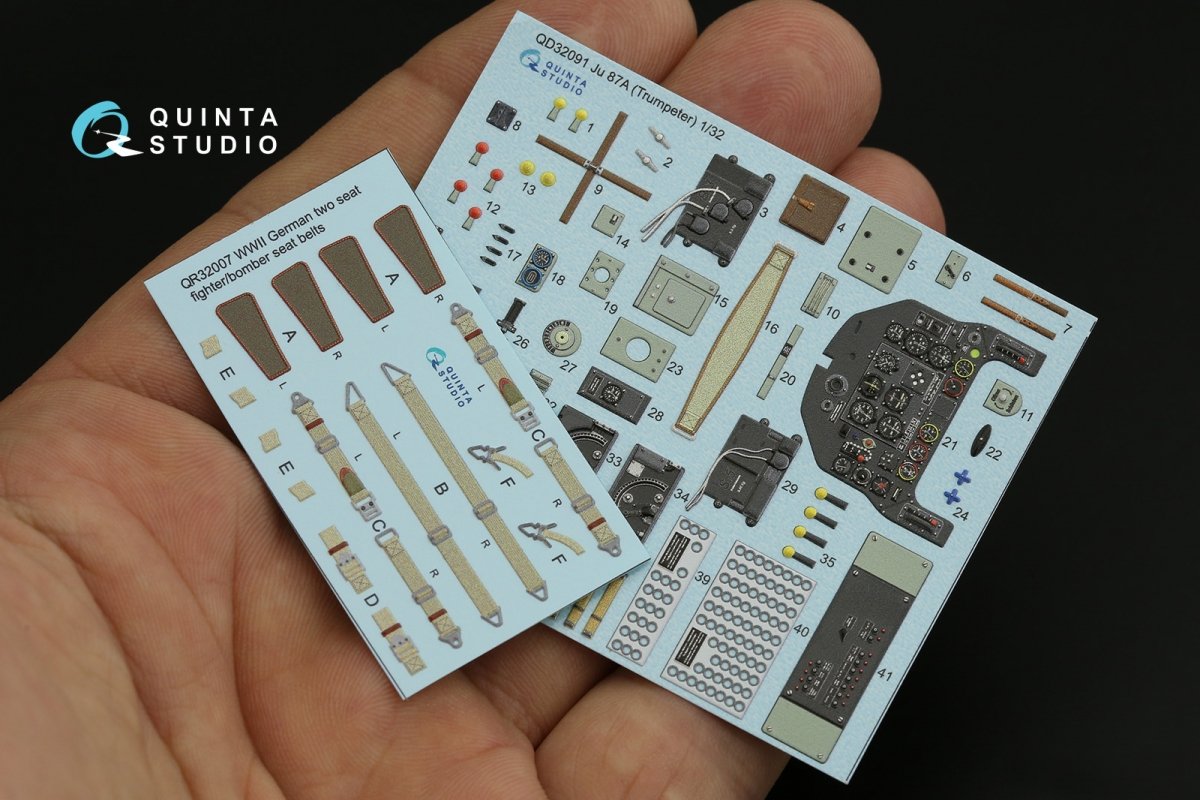 Intérieur imprimé en 3D et coloré sur papier décalcomanie Quinta Studio QD32091 Ju 87A (Trumpeter) 1/32 – Bild 2