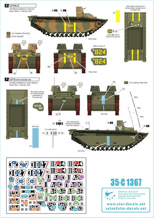 Star Decals 35-C1367 GUERRES DU PACIFIQUE AMÉRICAINES - IWO JIMA USMC LVT-2 et LVT(A)-2 Amtracks 1/35 – image 2