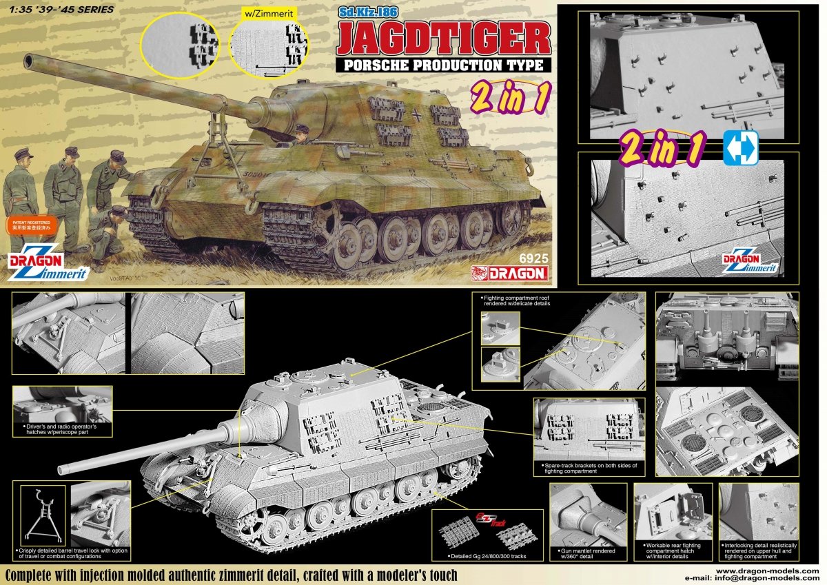 Dragon 6925 Sd.Kfz.186 Jagdtiger Porsche Type de production 1/35