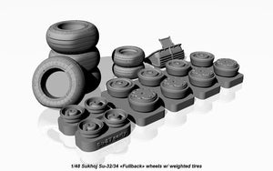 Armory Models AW48025 Roues Fullback Sukhoj Su-32FN / Su-34 avec pneus lestés 1/48