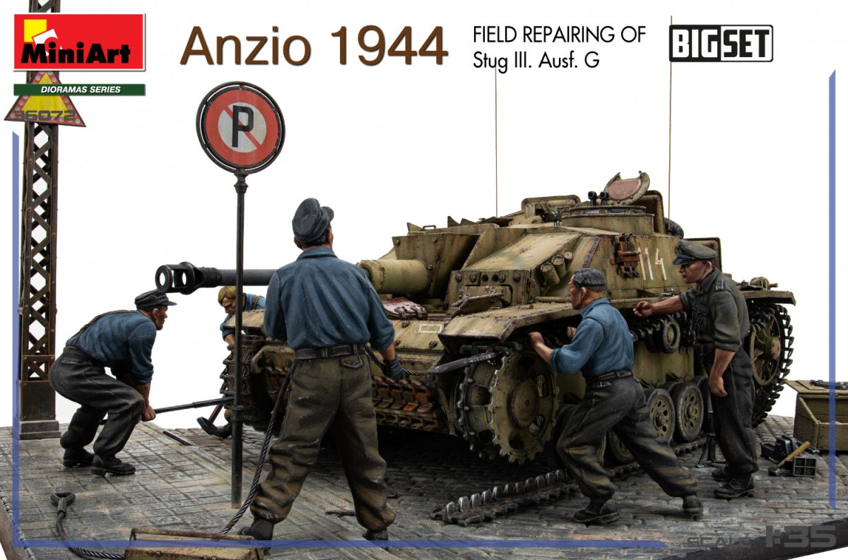 MiniArt 36072 Anzio 1944. Réparation sur le terrain d&amp;#39;un Stug III. Ausf. G. Grand coffret 1/35 – Bild 7