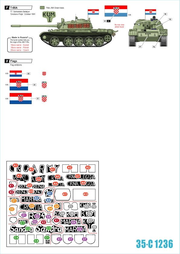 Star Decals 35-C1236 T-55A. Premières années de guerre 1991-92 1/35 – image 2