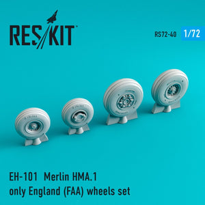 RESKIT RS72-0040 EH-101 MERLIN HMA.1 UNIQUEMENT ANGLETERRE (FAA) JEU DE ROUES 1/72