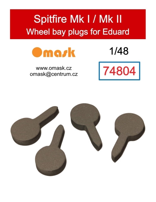 Omask 74804 Bouchons de puits de train d'atterrissage pour Spitfire Mk I / Mk II (pour Eduard) 1/48