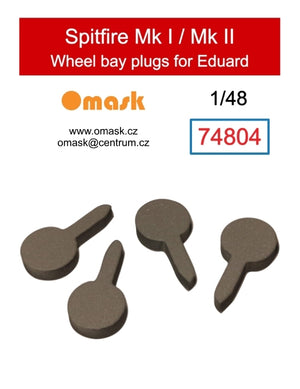 Omask 74804 Bouchons de puits de train d&amp;#39;atterrissage pour Spitfire Mk I / Mk II (pour Eduard) 1/48