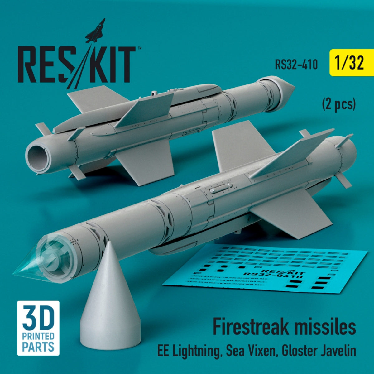 RESKIT RS32-0410 Firestreak missiles (2 pcs) (3D Printed) 1/32