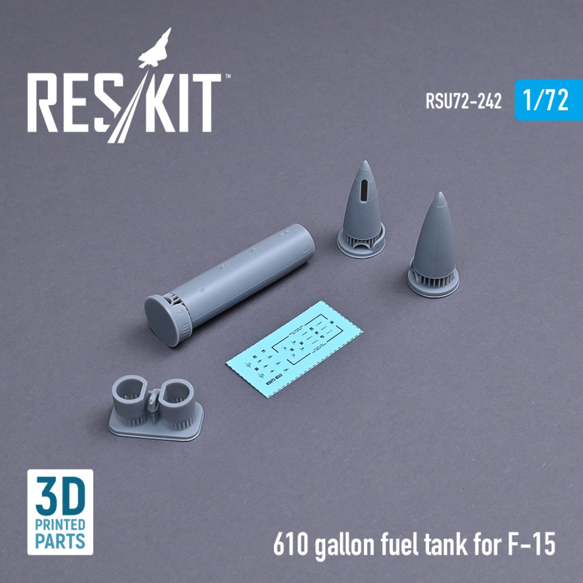 Réservoir de carburant RESKIT RSU72-0242 de 610 gallons pour F-15 (1 pièce) (imprimé en 3D) 1/72 – immagine 2
