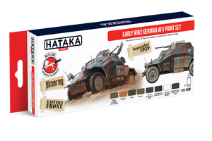 Coffret de peinture Hataka HTK-AS88 pour véhicules blindés allemands du début de la Seconde Guerre mondiale, 8 x 17 ml