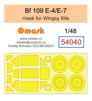 Masque Omask 54040 Bf 109 E-4 / E-7 (pour maquettes Wingsy) 1/48