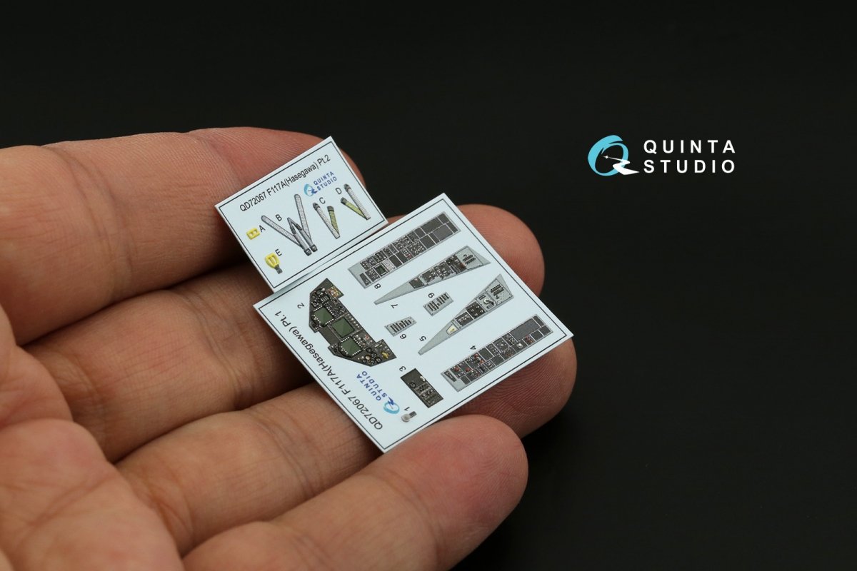 Intérieur imprimé en 3D et coloré sur papier décalcomanie Quinta Studio QD72067 F-117A (Hasegawa) 1/72 – Bild 3