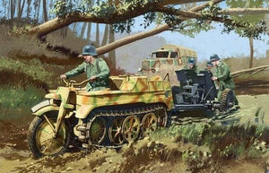 Dragon 6446 Sd.Kfz.2 Kettenkrad Production tardive 3,7 cm PaK 36 avec Crew Premium Edition (1/35)