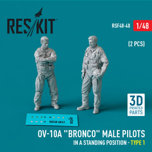 RESKIT RSF48-0040 OV-10A « Bronco » Pilotes masculins (en position debout - type 1) (2 pièces) (Impression 3D) 1/48