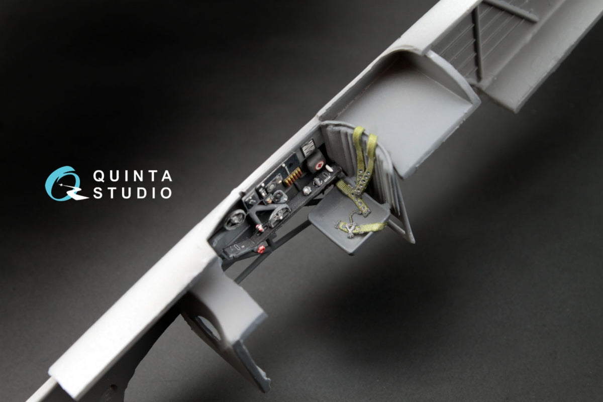Intérieur imprimé en 3D et coloré sur papier décalcomanie pour le Yak-1B (fin de production) de Quinta Studio QD48004 (compatible avec tous les kits) à l&amp;#39;échelle 1/48.  – image 14