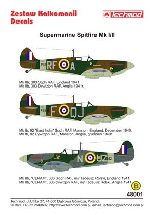 Techmod 48001 - Supermarine Spitfire Mk I/IIB 1/48 – zdjęcie 2
