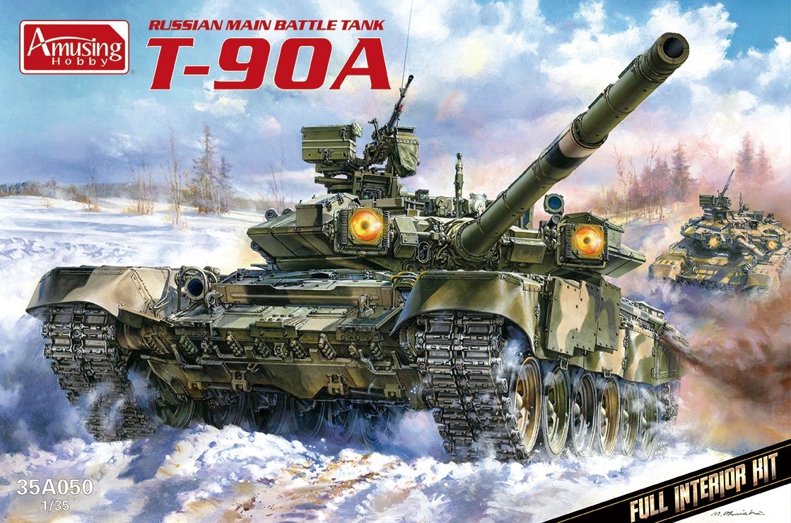 Maquette Amusing Hobby 35A050 du char de combat principal russe T-90A, intérieur complet, échelle 1/35