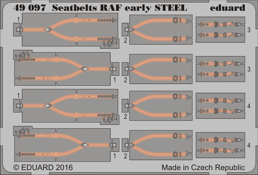 Ceintures de sécurité Eduard 49097 RAF début acier 1/48