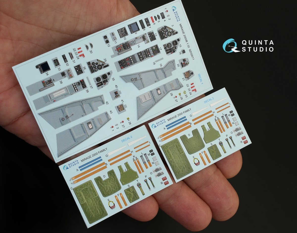 Intérieur imprimé en 3D et coloré sur papier décalcomanie Quinta Studio QD32011 Mirage 2000B (pour maquette Kitty Hawk) 1/32 – imagen 4