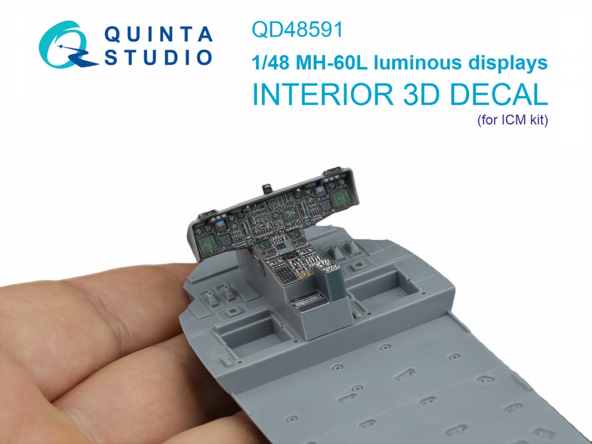 Quinta Studio QD48591 MH-60L Blackhawk, écrans lumineux pour ensembles QD+48590/QDS-48590 (ICM) 1/48