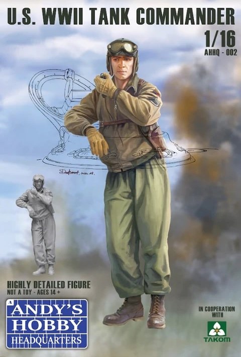 Andy&amp;#39;s Hobby Headquarters AHHQ-002 U.S. WWII Tank Commander (full body) 1/16