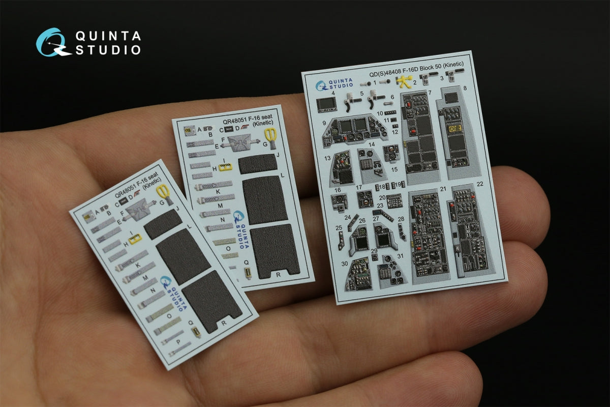 Intérieur imprimé en 3D et coloré pour le F-16D Block 50 de Quinta Studio QD48408 (outillage Kinetic 2022), échelle 1/48 – Bild 4
