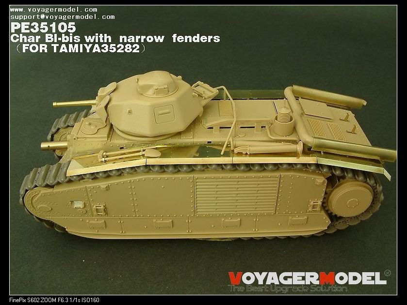 Maquette Voyager PE35105 Char bibis français de la Seconde Guerre mondiale avec ailes étroites (version B incluant le canon) pour TAMIYA 35282 au 1/35 – image 2