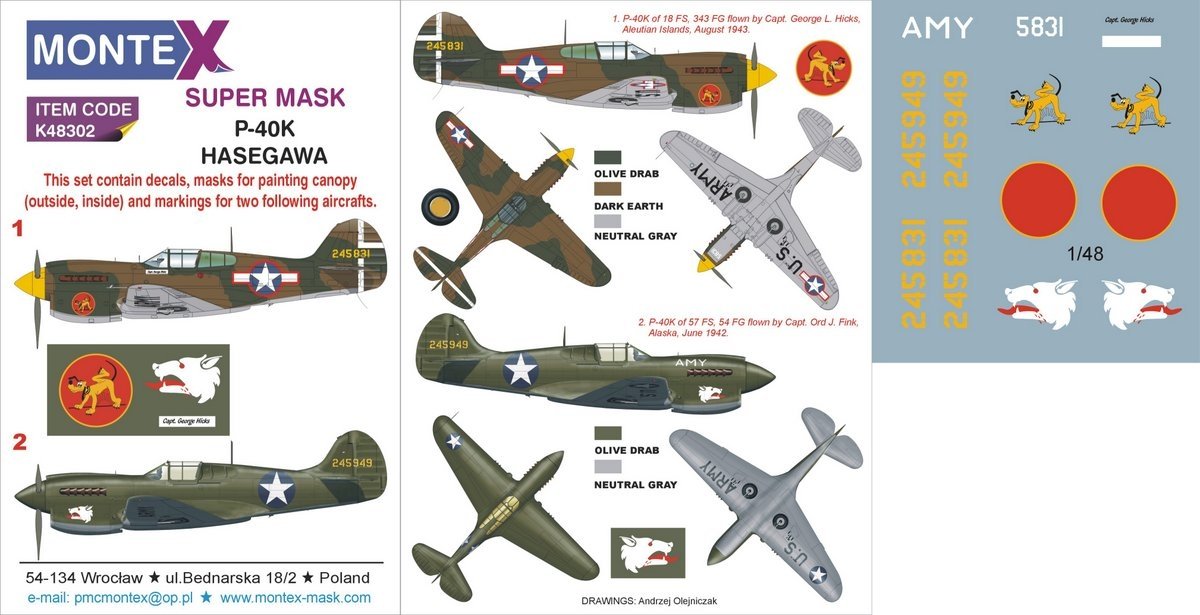 Montex K48302 P-40K 1/48 