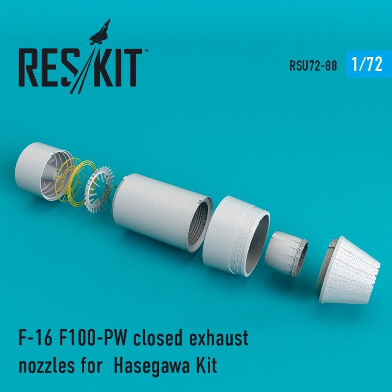 RESKIT RSU72-0088 Tuyères d&amp;#39;échappement fermées F-16 F100-PW pour Hasegawa 1/72