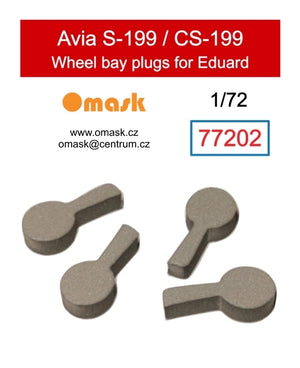 Omask 77202 Bouchons de puits de train d&amp;#39;atterrissage Avia S-199 / CS-199 (pour Eduard) 1/72