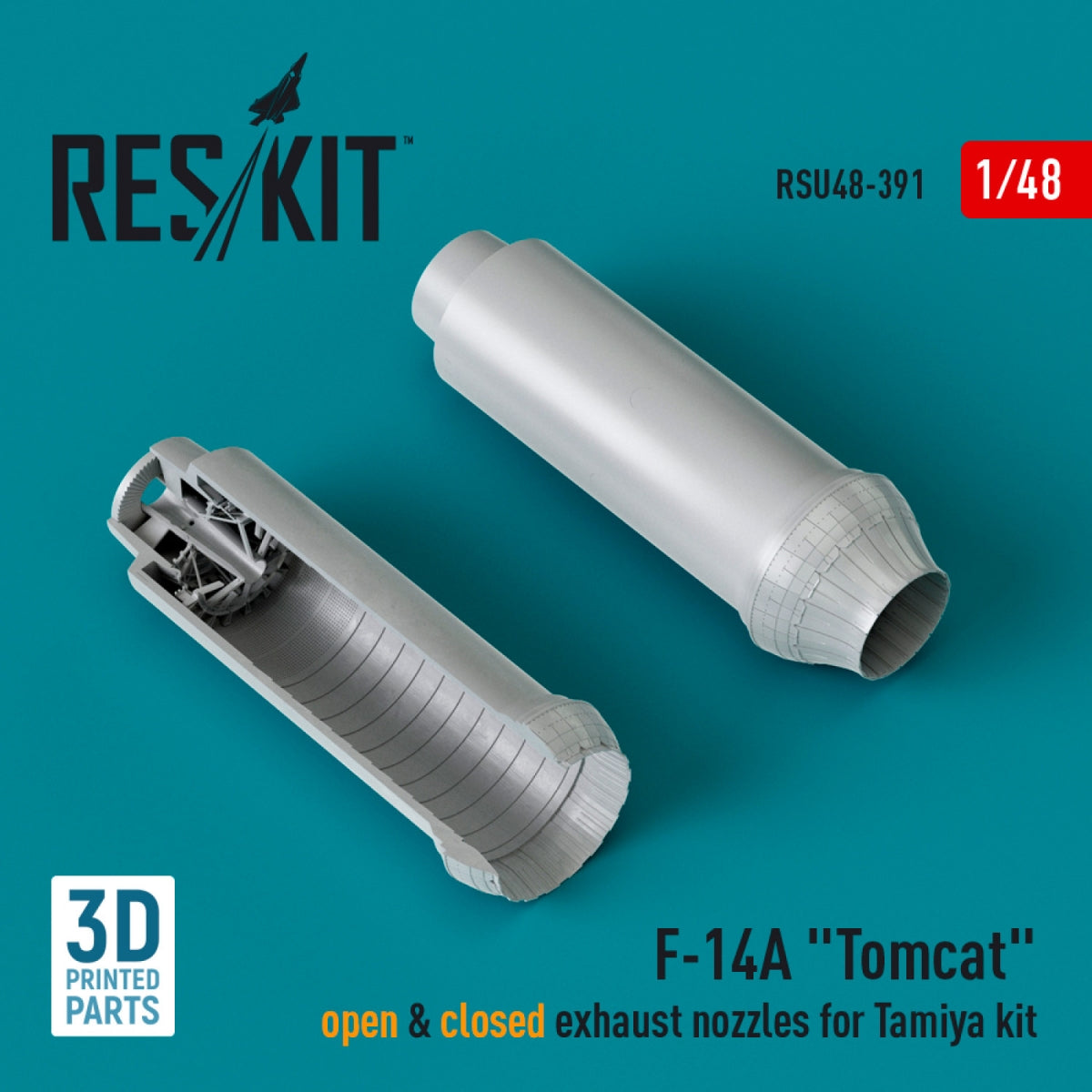RESKIT RSU48-0391 F-14A « Tomcat » tuyères d'échappement ouvertes et fermées pour maquette Tamiya (impression 3D) 1/48