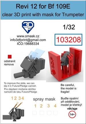 Omask 103208 Revi 12 pour Bf109E (Trumpeter) 1/32 – immagine 2