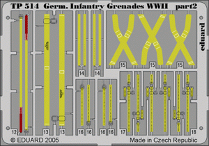 Grenades d&amp;#39;infanterie allemandes Eduard TP514 Seconde Guerre mondiale 1/35
