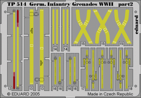 Grenades d&amp;#39;infanterie allemandes Eduard TP514 Seconde Guerre mondiale 1/35