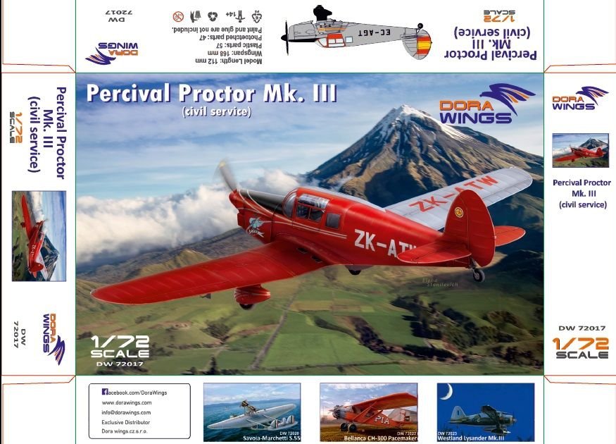 Dora Wings 72017 Percival Proctor Mk.III immatriculation civile 1/72 – image 2