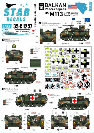 Star Decals 35-C1257 US M113 au service de l&amp;#39;IFOR en Bosnie 1996-97 1/35