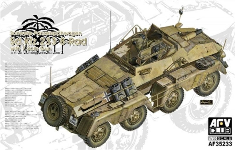 AFV Club 35233 Sd.Kfz.233 8-Rad avec pistolet de 7,5 cm