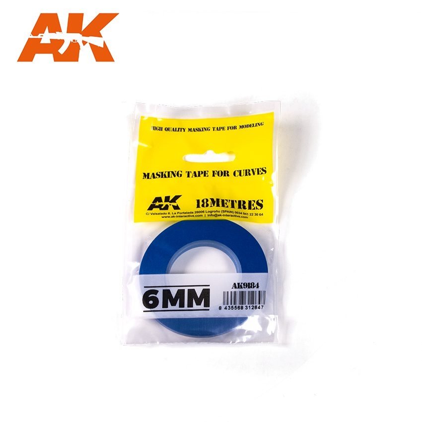Ruban de masquage AK Interactive AK9184 pour courbes 6 mm