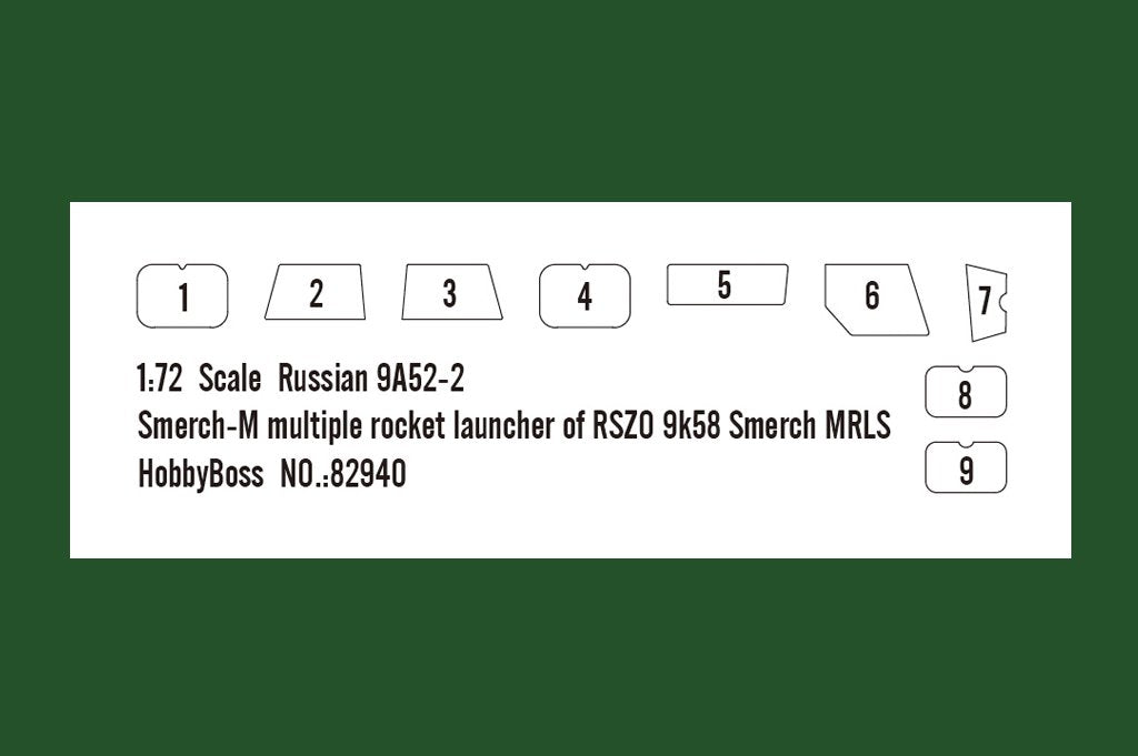 Hobby Boss 82940 Lance-roquettes multiple russe 9A52-2 Smerch-M de RSZO 9k58 1/72 – immagine 3