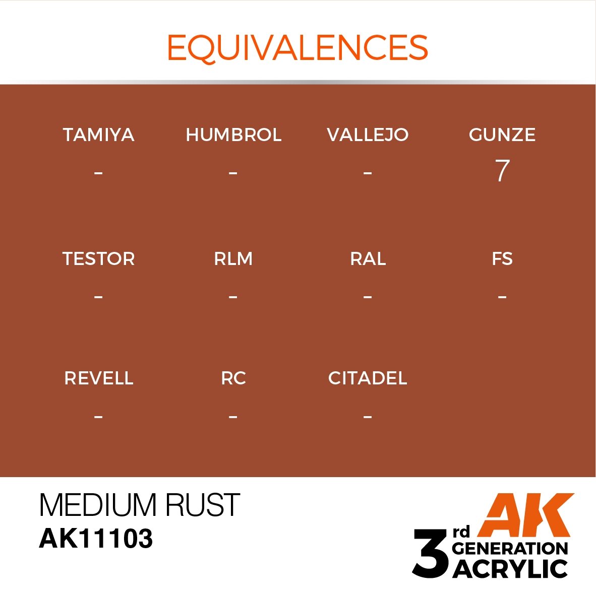 AK Interactive AK11103 ROUILLE MOYENNE – STANDARD 17 ml – immagine 3