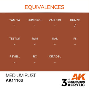 AK Interactive AK11103 ROUILLE MOYENNE – STANDARD 17 ml – immagine 3