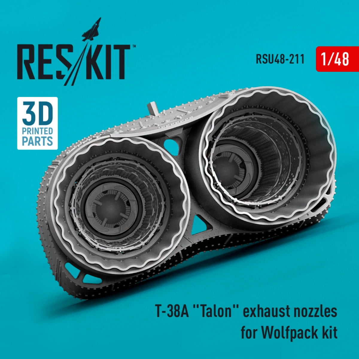 TUYAUX D&amp;#39;ÉCHAPPEMENT RESKIT RSU48-0211 T-38A « TALON » POUR MAQUETTE WOLFPACK (IMPRIMÉS EN 3D) 1/48  – immagine 2