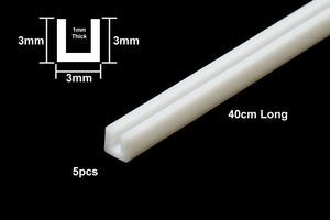 Tamiya 70202 Équerre en plastique en forme de U 3 mm - paquet